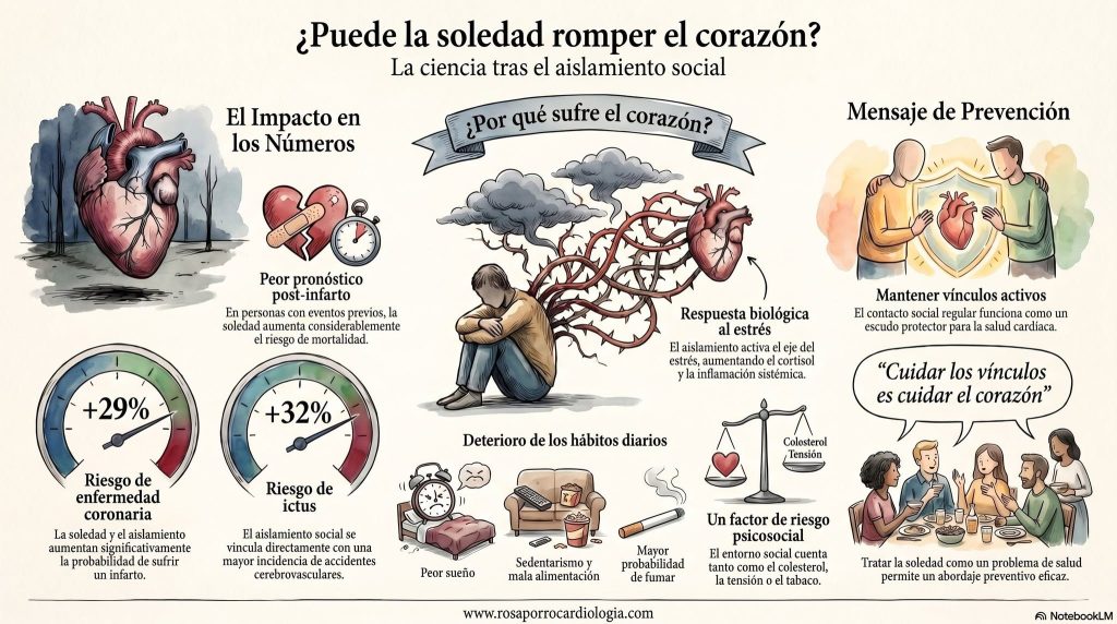 La soledad y el aislamiento social como factores de riesgo para la salud cardiovascular.