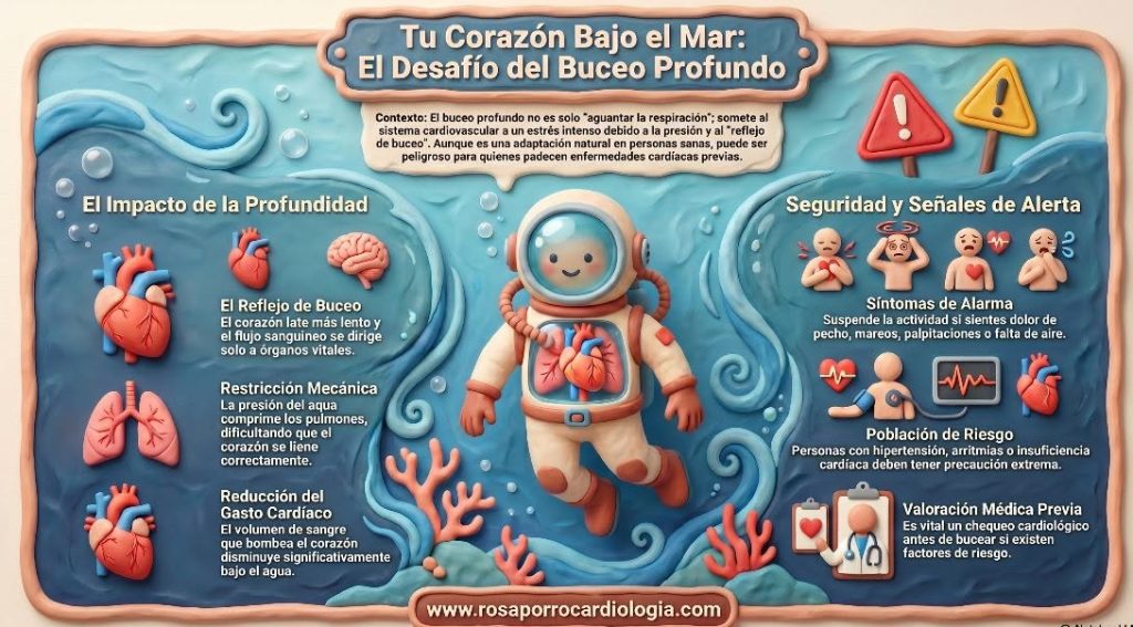La práctica del buceo repercute en el sistema cardiovascular. Requiere especial consideración en pacientes cardiópatas